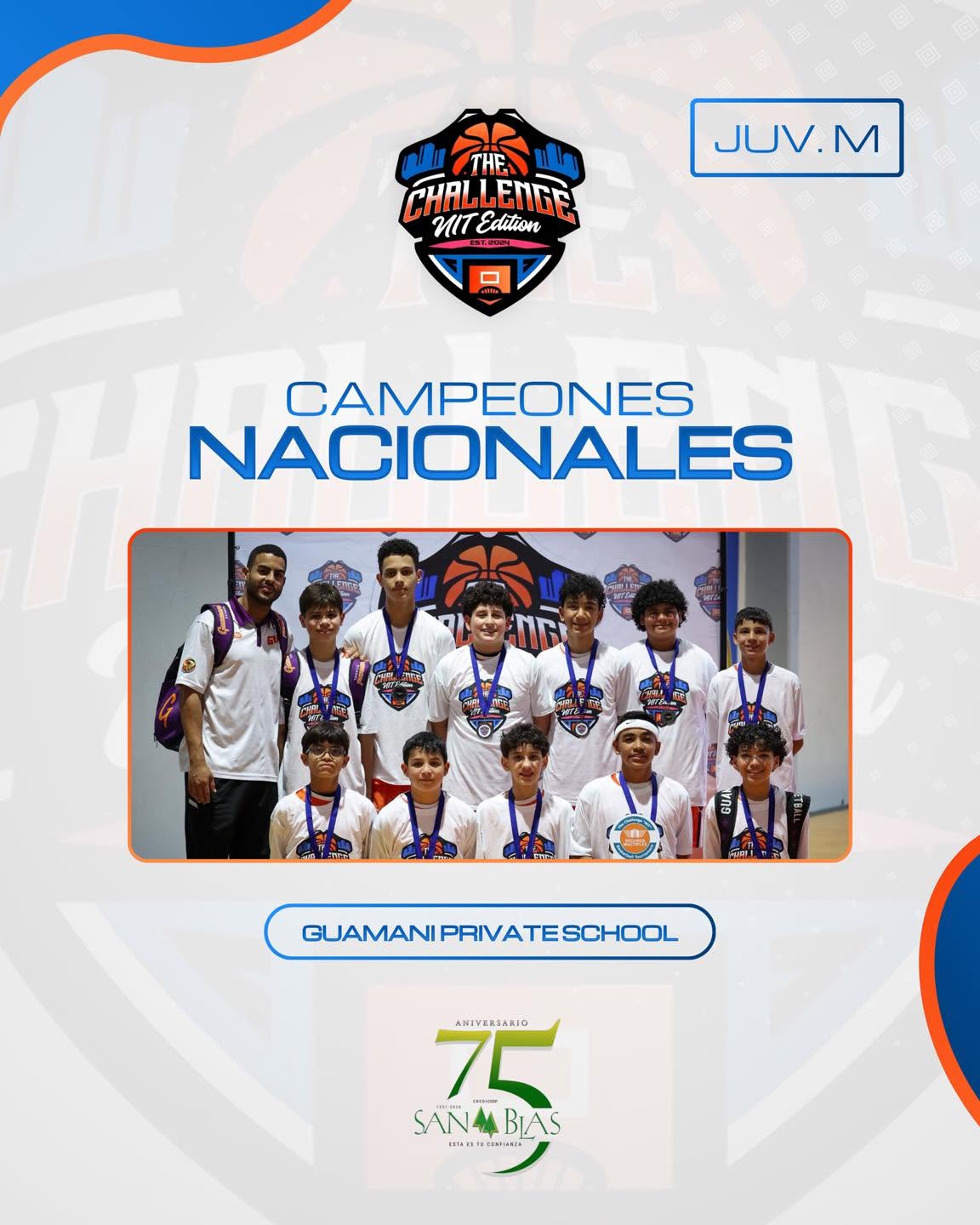 Campeones nacionales juvenil masculino Guamaní Private School